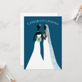 ブリデズレズ結婚ビアエレガントの祝い カード (正面/裏面インサイチュ)