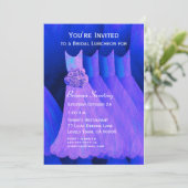 ブリデッシュメイドランチョンまたはブルンチパープルドレスV06 招待状 (スタンド正面)