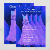ブリデッシュメイドランチョンまたはブルンチパープルドレスV06 招待状 (正面/裏面)