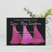 ブリデッシュ·ランチョンまたはブランチ·ピンクのドレス 招待状 (スタンド正面)