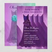ブリデッシュ·ランチョンまたはブルンチ·パープル·ドレス 招待状 (正面/裏面)