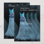 ブリデッシュ·ランチョンまたはブルンチ·ブルー·ドレス 招待状 (正面/裏面)