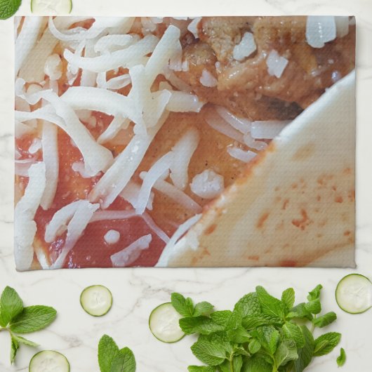 ブリトチーズの食おもしろいべ物の背景 キッチンタオル (折り畳み)