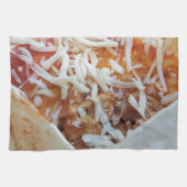 ブリトチーズの食おもしろいべ物の背景 キッチンタオル (横)