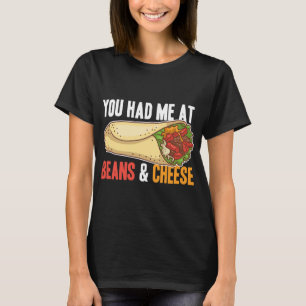 ブリトビーンズチーズカッコいいメキシコタコ Tシャツ