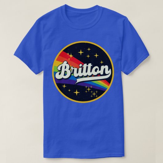 ブリトンレインボーイン宇宙ヴィンテージスタイル Tシャツ (デザイン正面)
