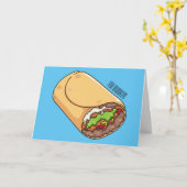 ブリトー漫画イラストレーション カード (黄色い花)