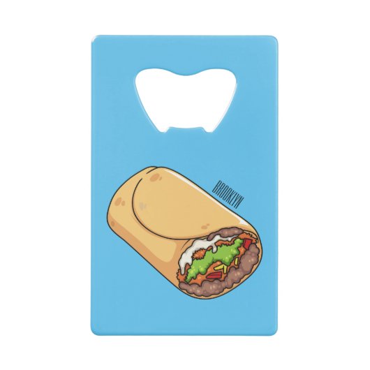 ブリトー漫画イラストレーション クレジットカード栓抜き (正面)