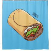 ブリトー漫画イラストレーション シャワーカーテン (正面)