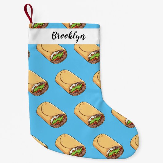 ブリトー漫画イラストレーション スモールクリスマスストッキング (正面)