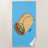 ブリトー漫画イラストレーション ビーチタオル (正面)