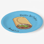 ブリトー漫画イラストレーション ペーパープレート (アングル)