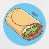 ブリトー漫画イラストレーション ラベル (デザイン1)