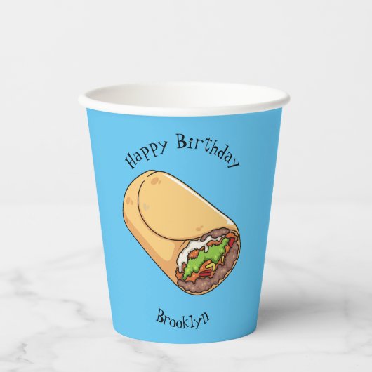 ブリトー漫画イラストレーション 紙コップ (正面)