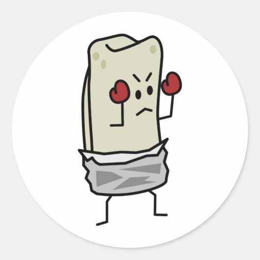 ブリトー・ボクサー赤いボクシング手袋 ラウンドシール (正面)