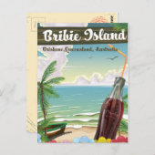 ブリビアイランドオーストラリアのヴィンテージ旅行ポスター ポストカード (正面/裏面)