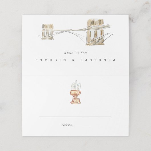 ブリャントパークファウンテンニューヨー結婚クシティズ プレイスカード (外部開封)