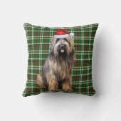 ブリヤードシェパードグリーンプレイドクリスマスホリデー クッション (裏面)