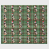 ブリヤードシェパードドッグおもしろいホリデープレイドクリスマス ラッピングペーパー (フラット)