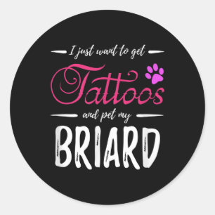 ブリヤード犬の恋人タトゥーおもしろい犬ママのギフトアイディア ラウンドシール