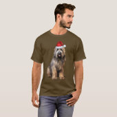 ブリヤード・シェパード犬の恋人のクリスマスおもしろい Tシャツ (正面フル)