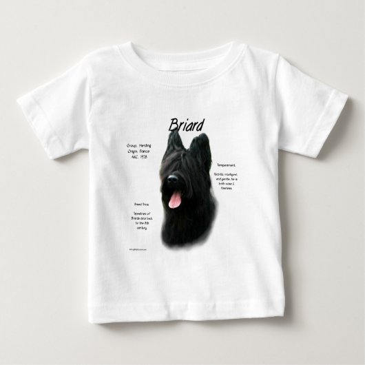 ブリヤード（黒）履歴デザイン ベビーTシャツ (正面)
