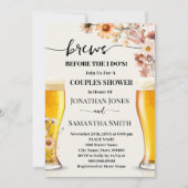 ブリュウカップル前にシャワー秋ワイルドフラワー 招待状 (正面)