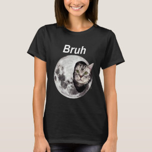 ブリュウ 猫 月 おもしろ メメ スペース キャット ラバー ギフト Tシャツ