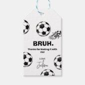 ブリュウ。誕生日サッカーギフトラベル – ありがとうラベル ギフトタグ (正面)