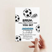 ブリュウ。誕生日サッカー招待状 – 任意の年齢 招待状