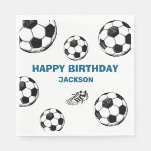ブリュウ。誕生日サッカー紙ナプキン スタンダードランチョンナプキン