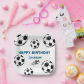 ブリュウ。誕生日サッカー紙プレート ペーパープレート (パーティー)