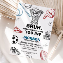 ブリュウ。誕生日招待，スポーツ招待状