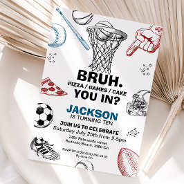 ブリュウ。誕生日招待，スポーツ招待状 招待状