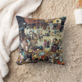 ブリュエル・カーニバルと四旬節の戦い クッション (ブランケット)