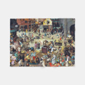 ブリュエル・カーニバルと四旬節の戦い フリースブランケット (正面(横))