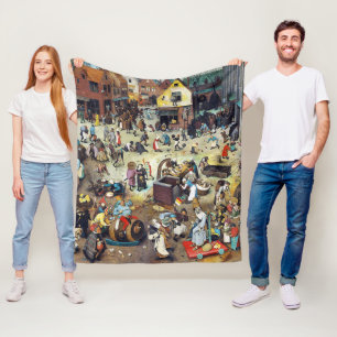 ブリュエル・カーニバルと四旬節の戦い フリースブランケット