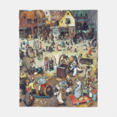 ブリュエル・カーニバルと四旬節の戦い フリースブランケット (正面)