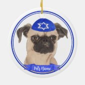 ブリュッセパーソナライズされたルグリフォンハヌッカヤルムルケ セラミックオーナメント (裏面)