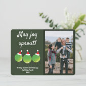 ブリュッセルおもしろいスプラウト写真クリスマス シーズンカード (スタンド正面)