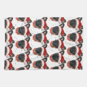 ブリュッセルのグリフォン犬はクリスマスを育てる キッチンタオル (横)