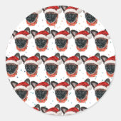 ブリュッセルのグリフォン犬はクリスマスを育てる ラウンドシール (正面)