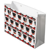 ブリュッセルのグリフォン犬はクリスマスを育てる ラージペーパーバッグ (正面アングル)