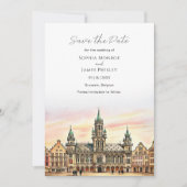 ブリュッセルのベルギー日付の宛先の結婚式を保存 セーブザデート (正面)