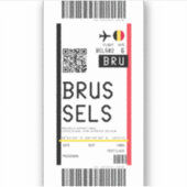 ブリュッセルへの搭乗券(BRU) シール (正面)