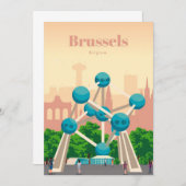 ブリュッセルへの旅行アート 招待状 (正面/裏面)