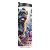 ブリュッセルグリフォンお洒落フローラチャーム タンブラー (回転右)