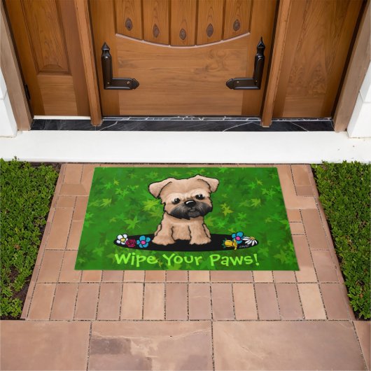 ブリュッセルグリフォンガーデンヘルパーdoormat ドアマット (室外)