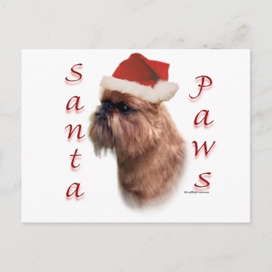 ブリュッセルグリフォンサンタポーズ シーズンポストカード (正面)