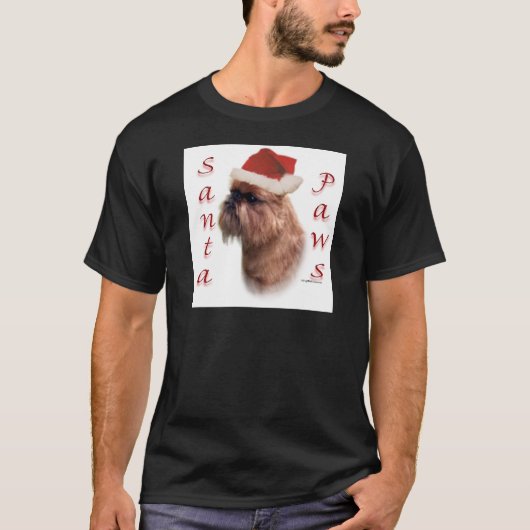 ブリュッセルグリフォンサンタポーズ Tシャツ (正面)